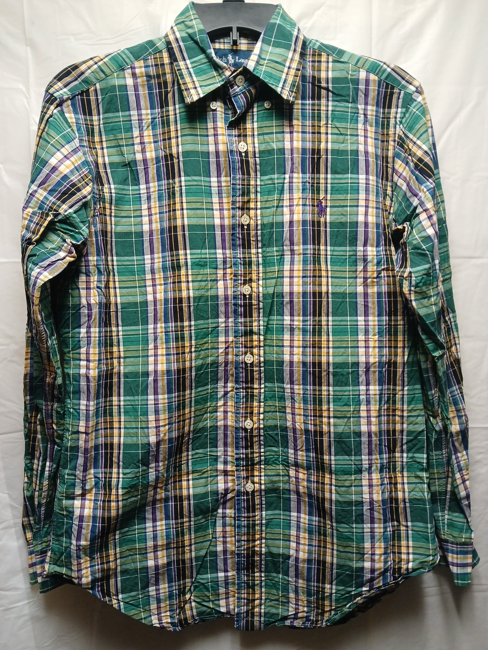 Ralph Lauren Green Plaid Long-Sleeve Button-Down Shirt